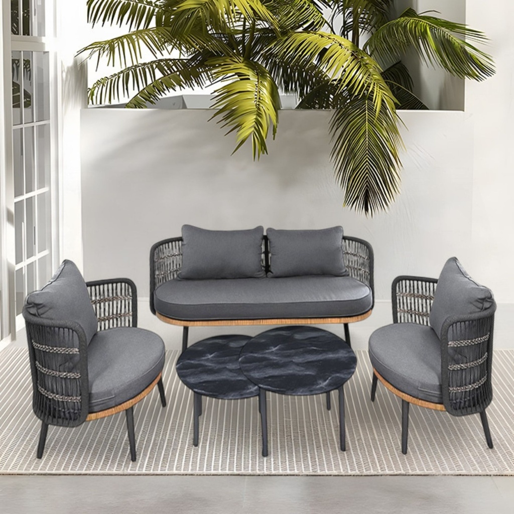 Sala de jardín de 4 Pzs Gris