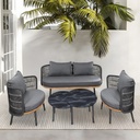 Sala de jardín de 4 Pzs Gris