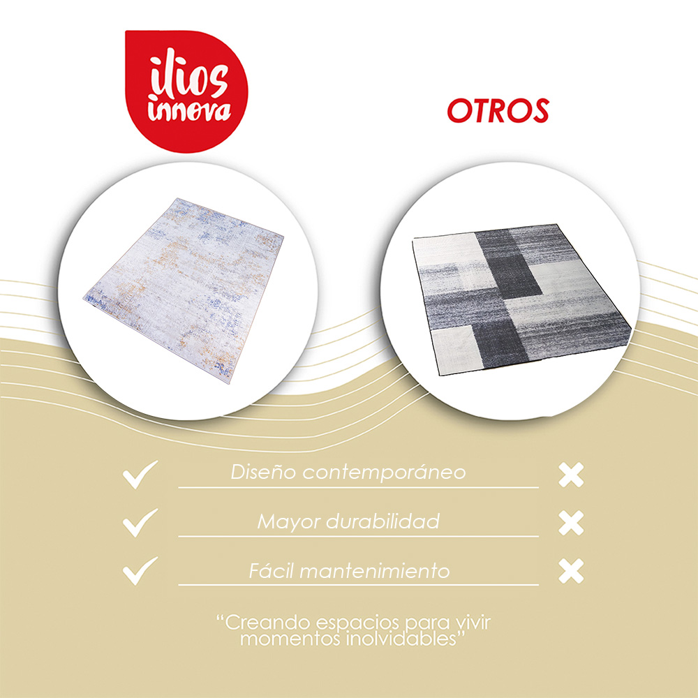 Tapete nórdico 2 x 1.60 m (Ópalo Azul)