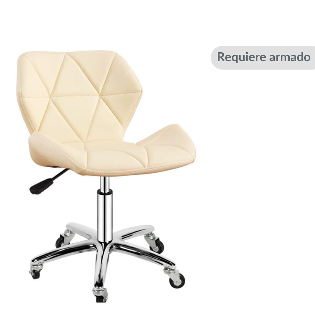 Silla para oficina con respaldo geométrico Crema