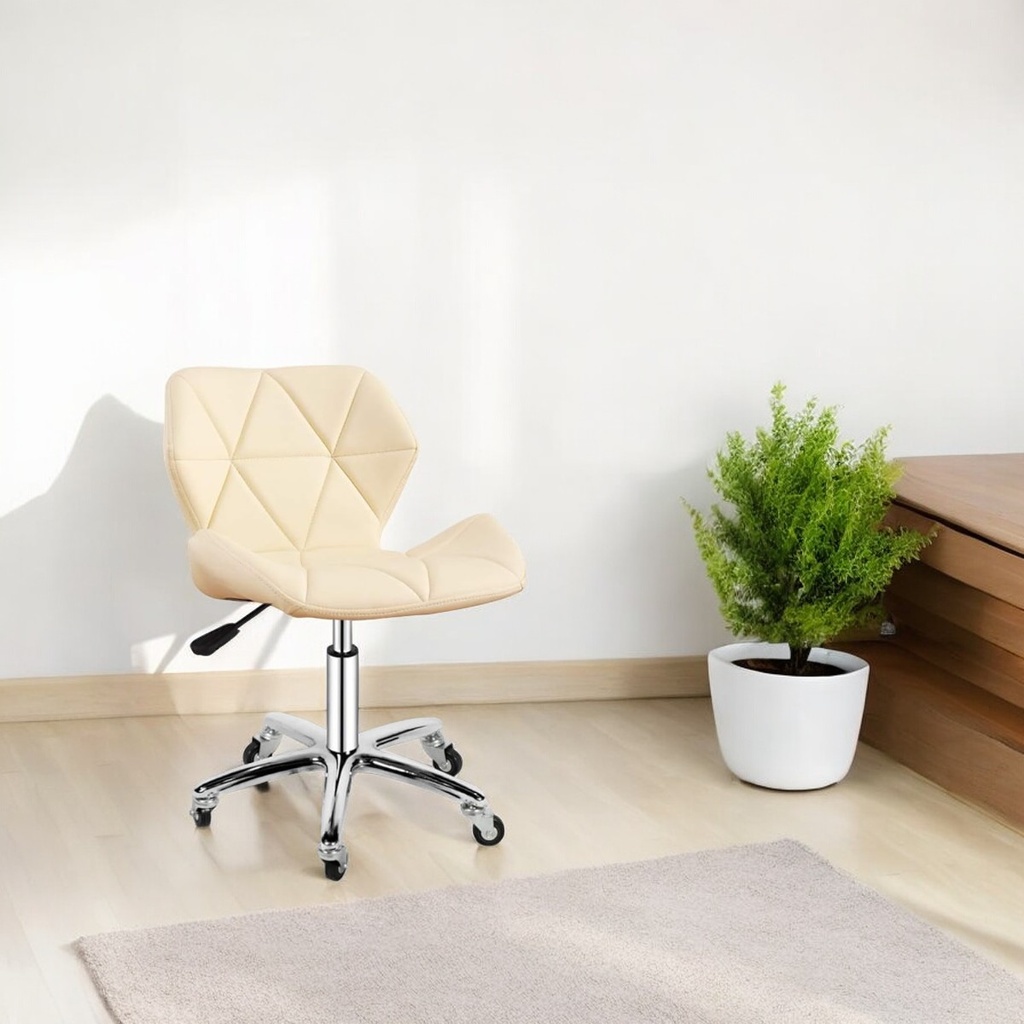 Silla para oficina con respaldo geométrico Crema