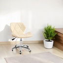 Silla para oficina con respaldo geométrico Crema