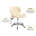 Silla para oficina con respaldo geométrico Crema