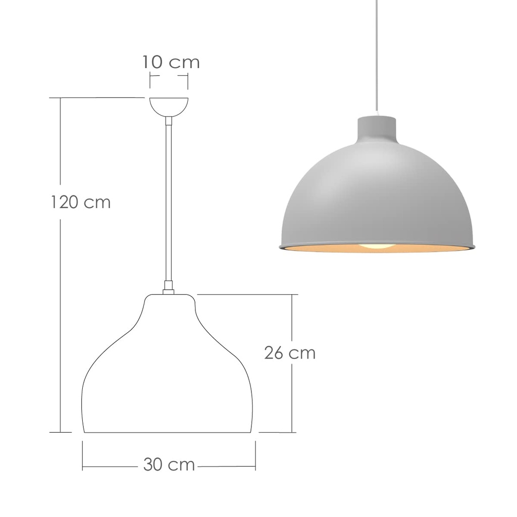 Lámpara colgante 117B gris