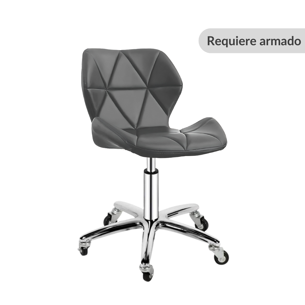 Silla para oficina con respaldo geométrico Gris