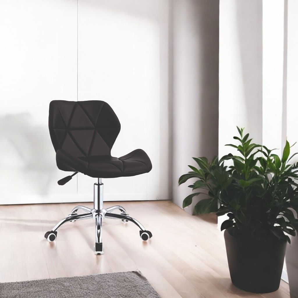 Silla para oficina con respaldo geométrico Negro