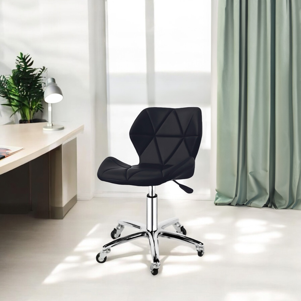 Silla para oficina con respaldo geométrico Negro