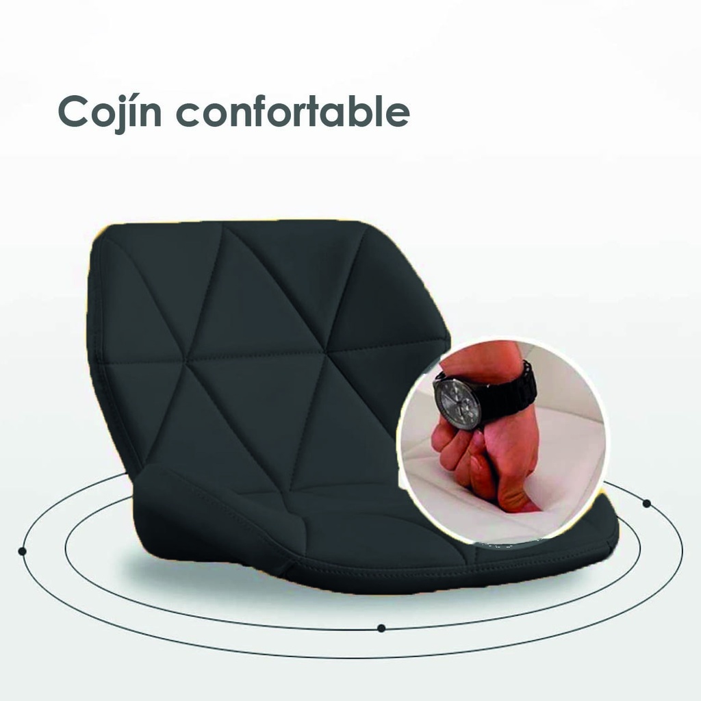 Silla para oficina con respaldo geométrico Negro