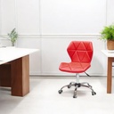 Silla para oficina con respaldo geométrico color rojo