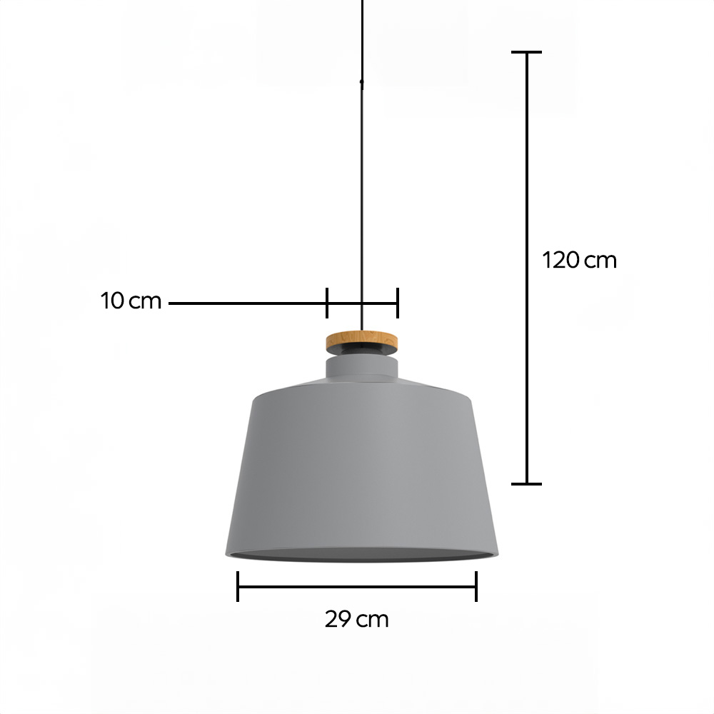 Lámpara colgante 125G gris
