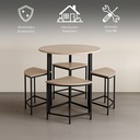 Comedor Redondo Compacto de 5 Piezas 