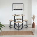 Comedor Redondo Compacto de 5 Piezas 