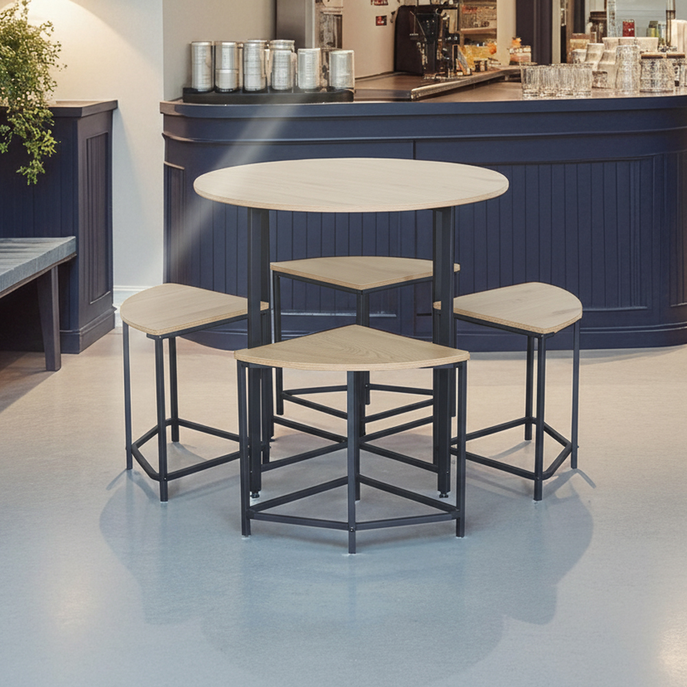 Comedor Redondo Compacto de 5 Piezas 
