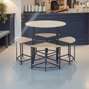 Comedor Redondo Compacto de 5 Piezas 