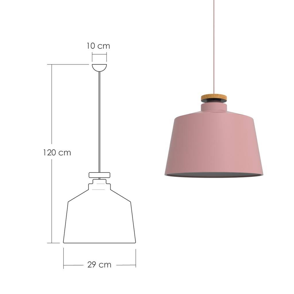 Lámpara colgante 125G rosa