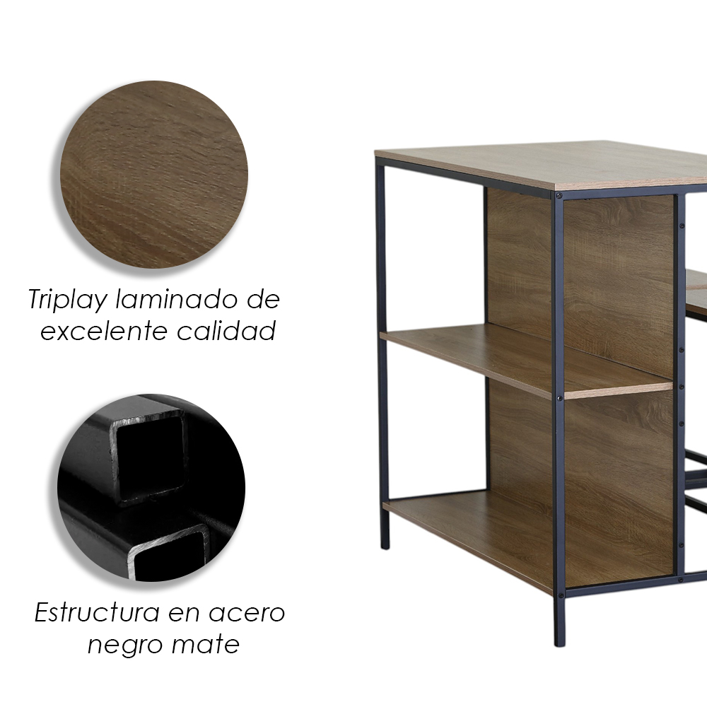 Mesa de Bar con Bancos de 3 Piezas