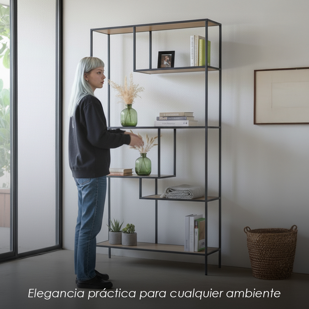Librero Metálico Industrial de 4 Niveles