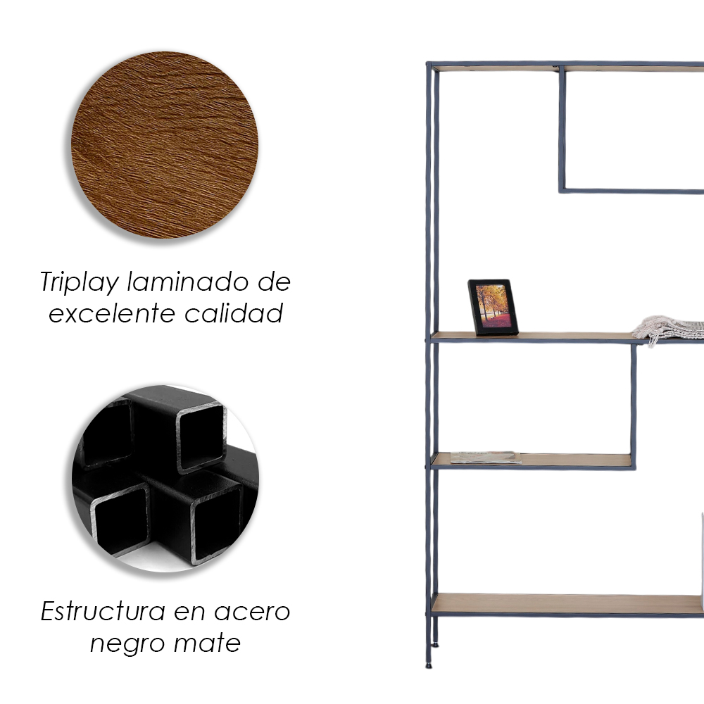 Librero Metálico Industrial de 4 Niveles