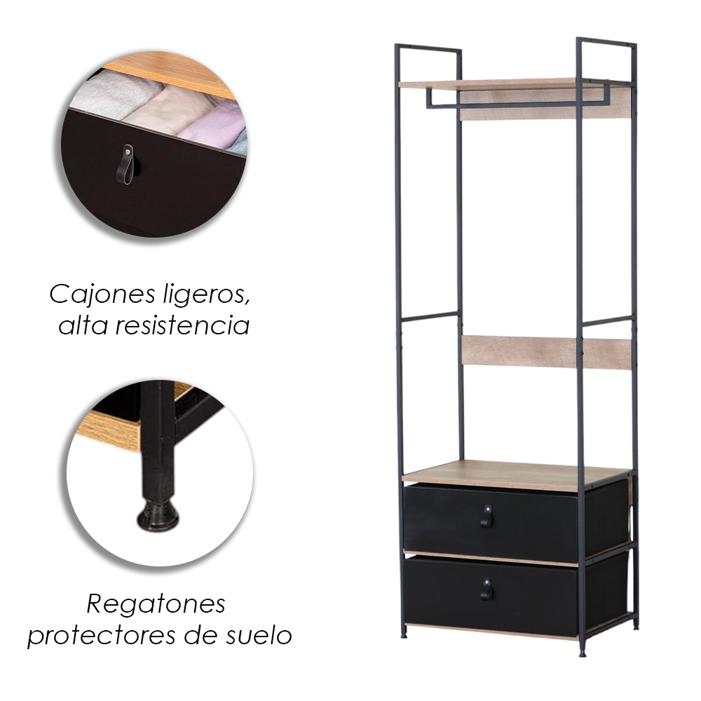 Perchero Organizador con Cajones y Repisas