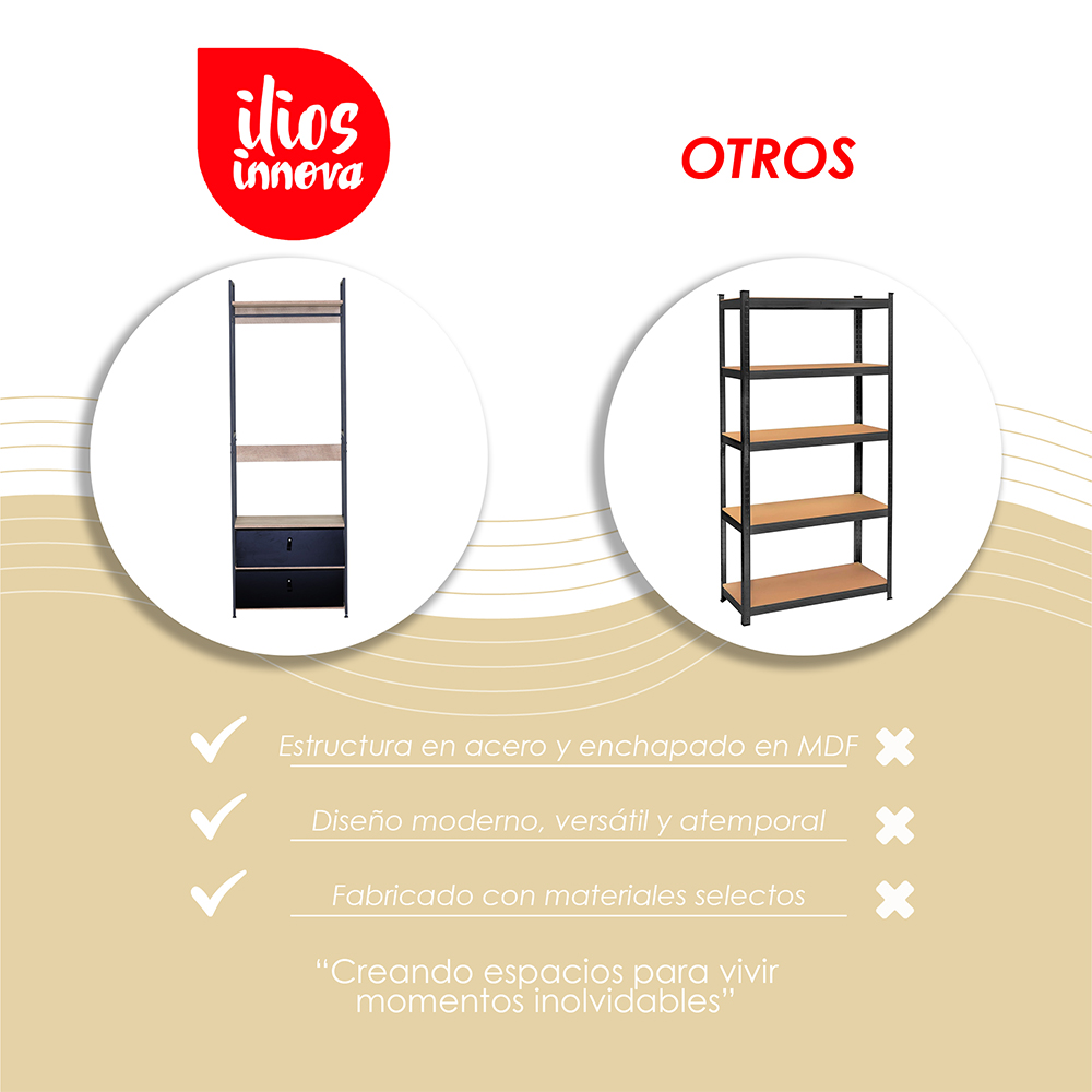 Perchero Organizador con Cajones y Repisas