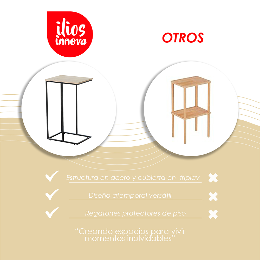 Mesa Auxiliar Alta de Estilo Minimalista Industrial