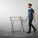 Escritorio minimalista plegable y compacto con repisa