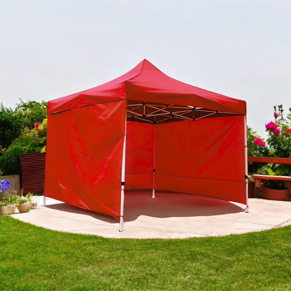Toldo Plegable 2x2 con Paredes Rojo