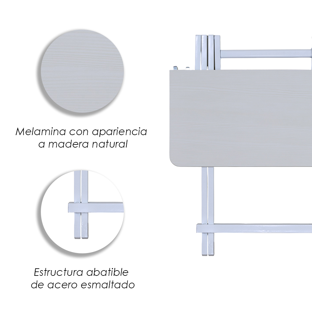 Mesa Plegable Versátil y Compacta de Color Beige