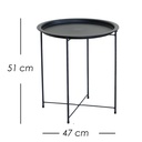 Mesa auxiliar redonda negra minimalista