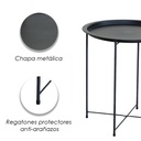Mesa auxiliar redonda negra minimalista