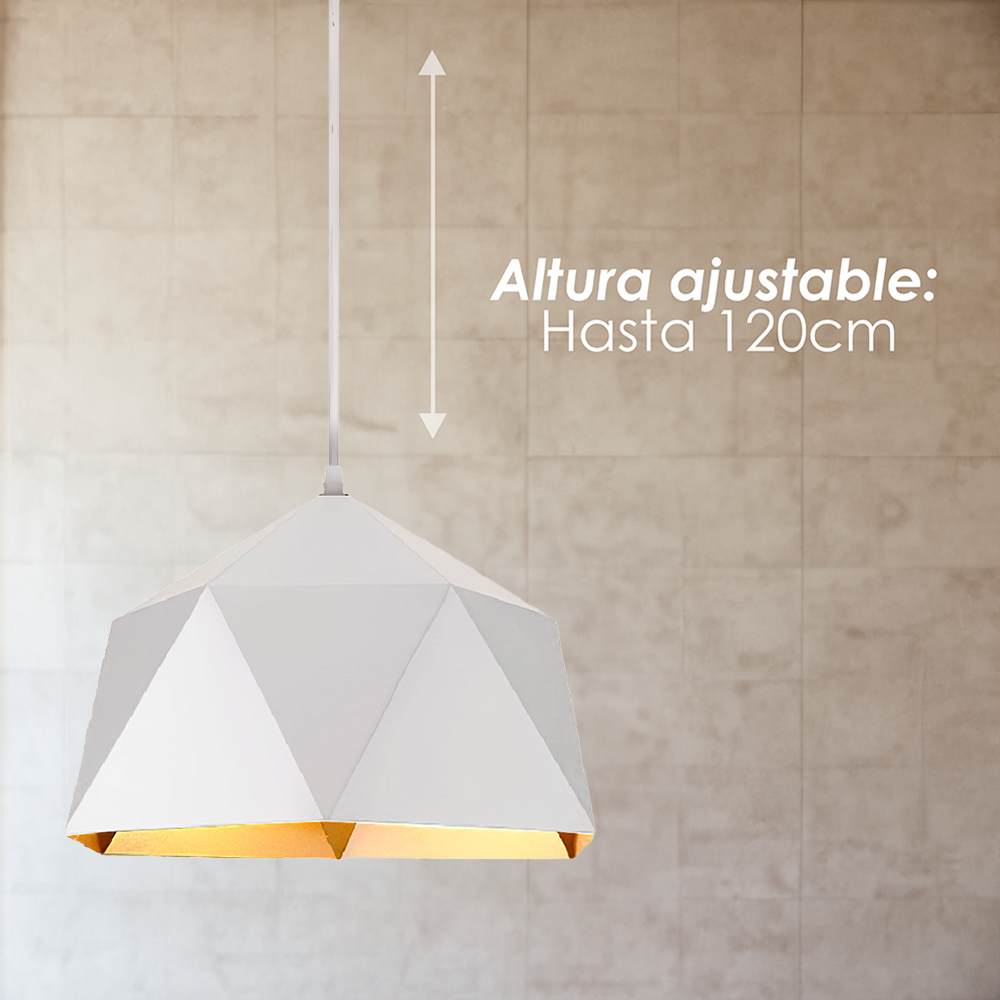 Lámpara colgante 139A blanco con dorado 25