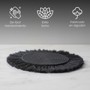 Paquete 4 Manteles Redondos Boho Macramé Negro