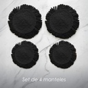 Paquete 4 Manteles Redondos Boho Macramé Negro