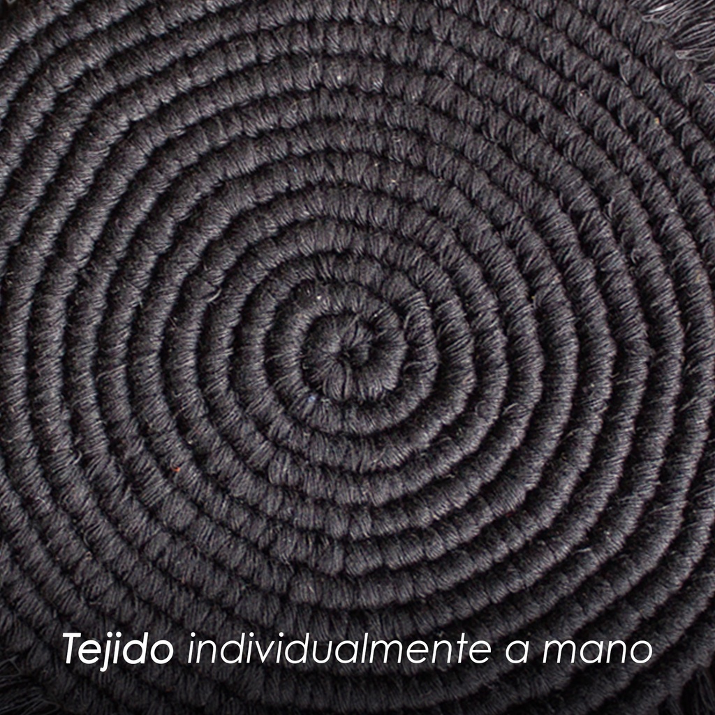 Paquete 4 Manteles Redondos Boho Macramé Negro