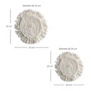 Paquete 4 Manteles Redondos Boho Macramé Blanco