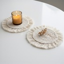 Paquete 4 Manteles Redondos Boho Macramé Blanco