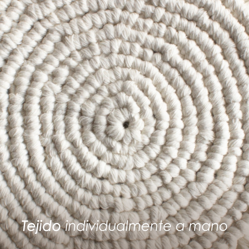 Paquete 4 Manteles Redondos Boho Macramé Blanco