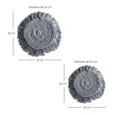 Paquete 4 Manteles Redondos Boho Macramé Gris