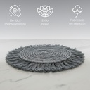 Paquete 4 Manteles Redondos Boho Macramé Gris