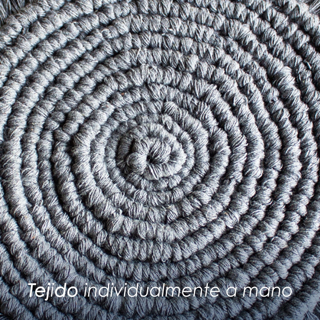 Paquete 4 Manteles Redondos Boho Macramé Gris