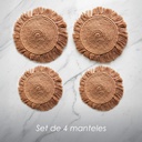 Paquete 4 Manteles Redondos Boho Macramé Cafe
