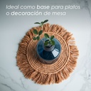 Paquete 4 Manteles Redondos Boho Macramé Cafe