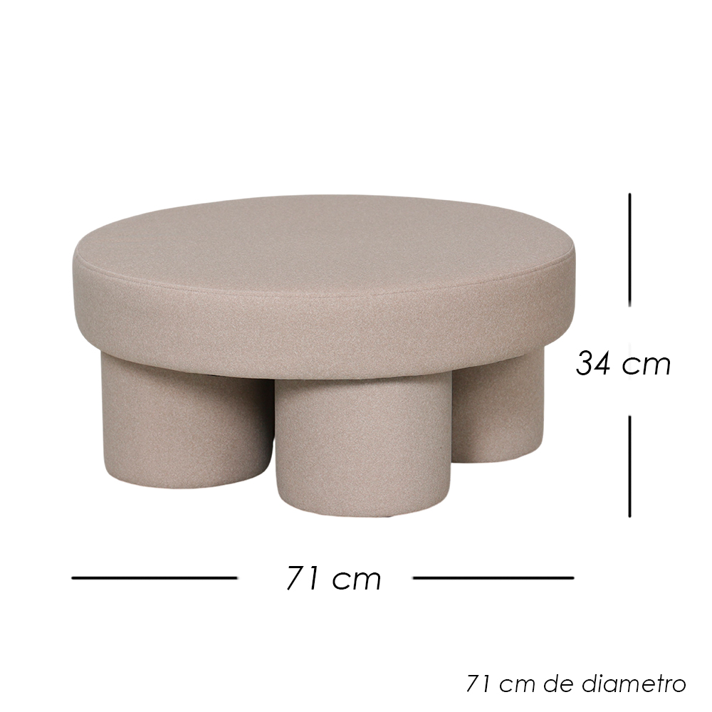 Taburete Redondo Minimalista Moderno Beige