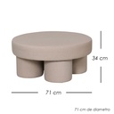 Taburete Redondo Minimalista Moderno Beige