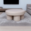 Taburete Redondo Minimalista Moderno Beige