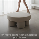 Taburete Redondo Minimalista Moderno Beige