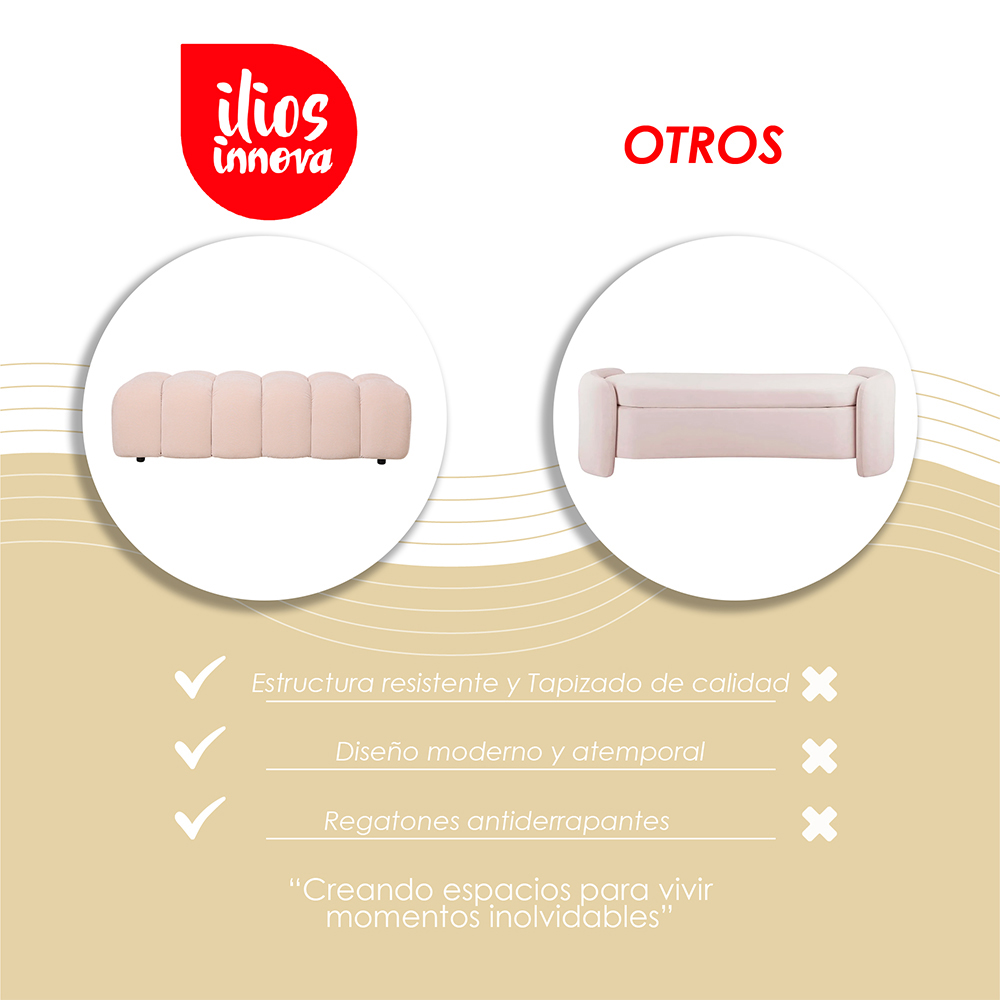 Taburete Tofu Beige Diseño Minimalista 
