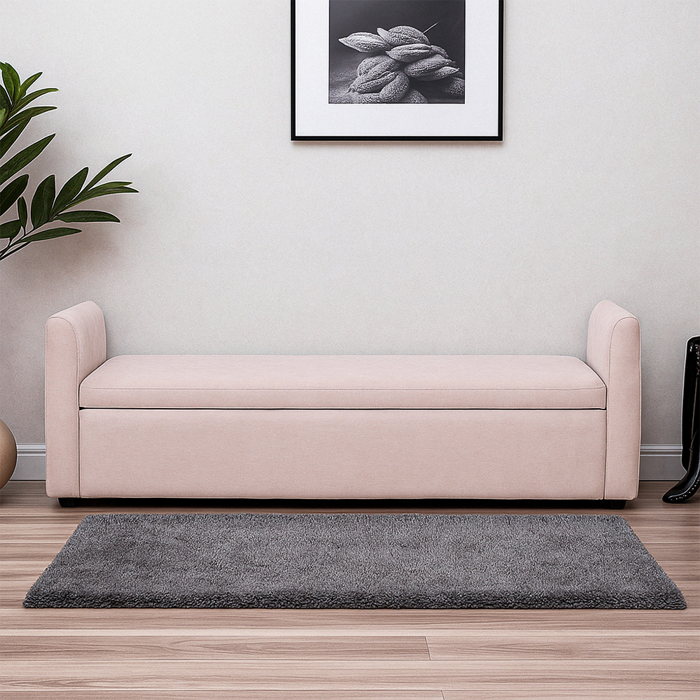 Taburete Minimalista Kioto Beige con Almacenamiento