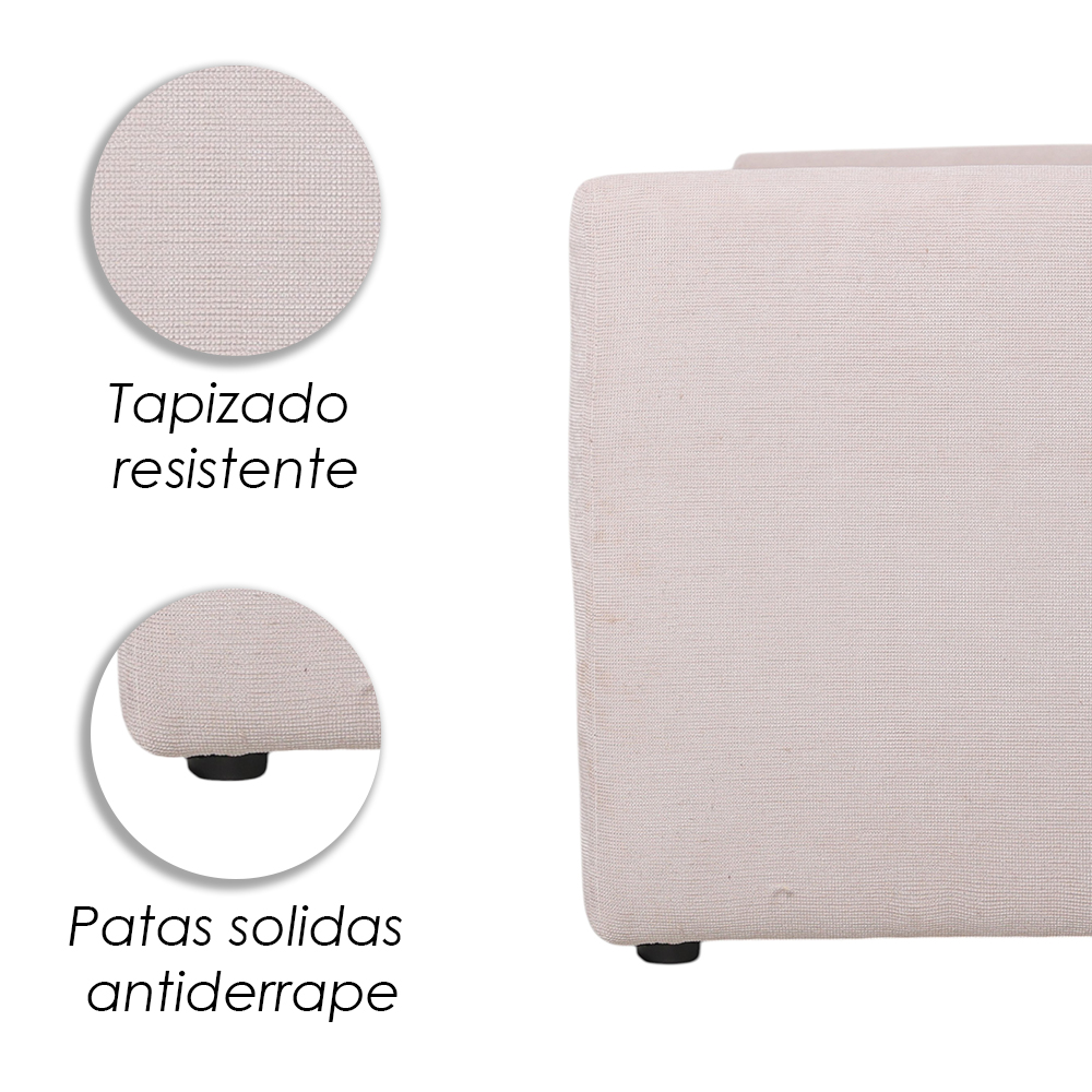 Taburete Minimalista Kioto Beige con Almacenamiento