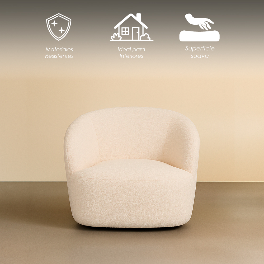 Sillón Moderno Giratorio Osaka Beige